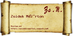 Zsidek Márton névjegykártya