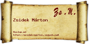 Zsidek Márton névjegykártya