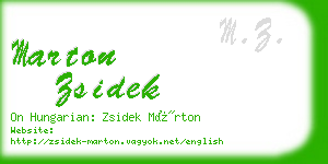 marton zsidek business card
